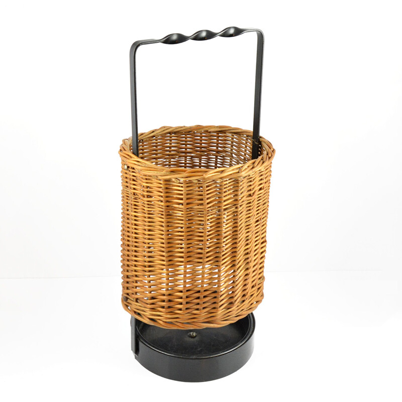 Vintage wicker umbrella stand, Germany, 1960s