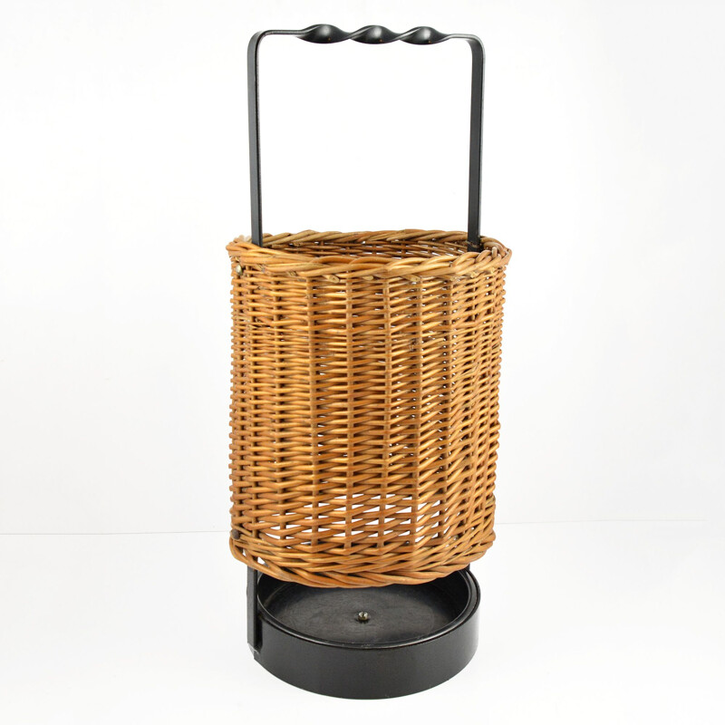 Vintage wicker umbrella stand, Germany, 1960s