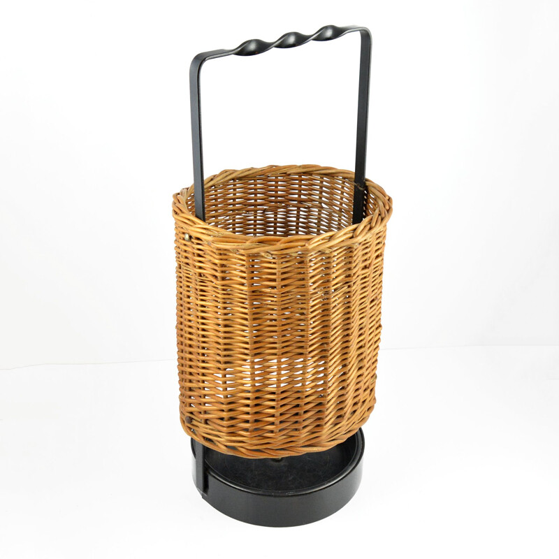 Vintage wicker umbrella stand, Germany, 1960s