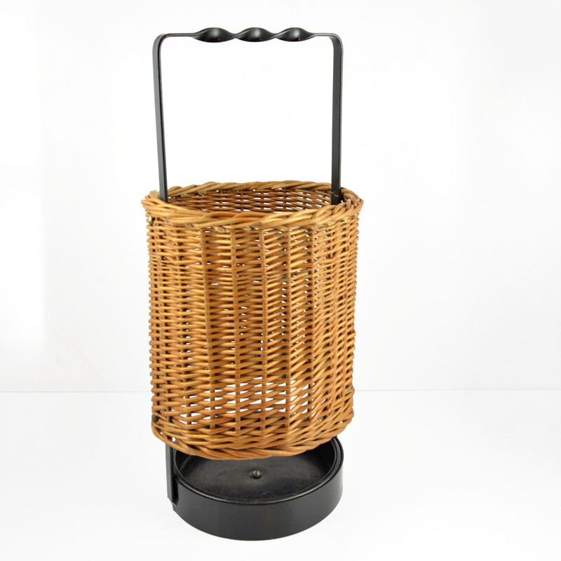 Vintage wicker umbrella stand, Germany, 1960s