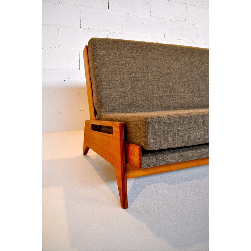 Modular upholstered bench, Gerard GUERMONPREZ - 1950s 