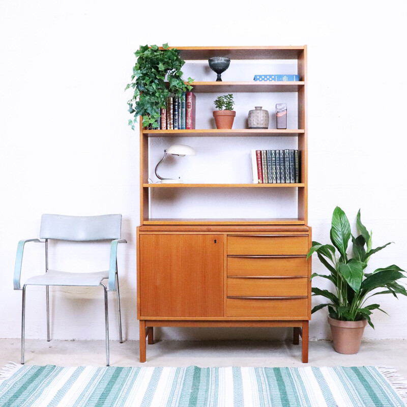 Vintage teak chest of drawers with shelves, 1960s