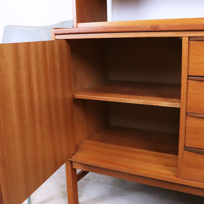 Vintage teak chest of drawers with shelves, 1960s
