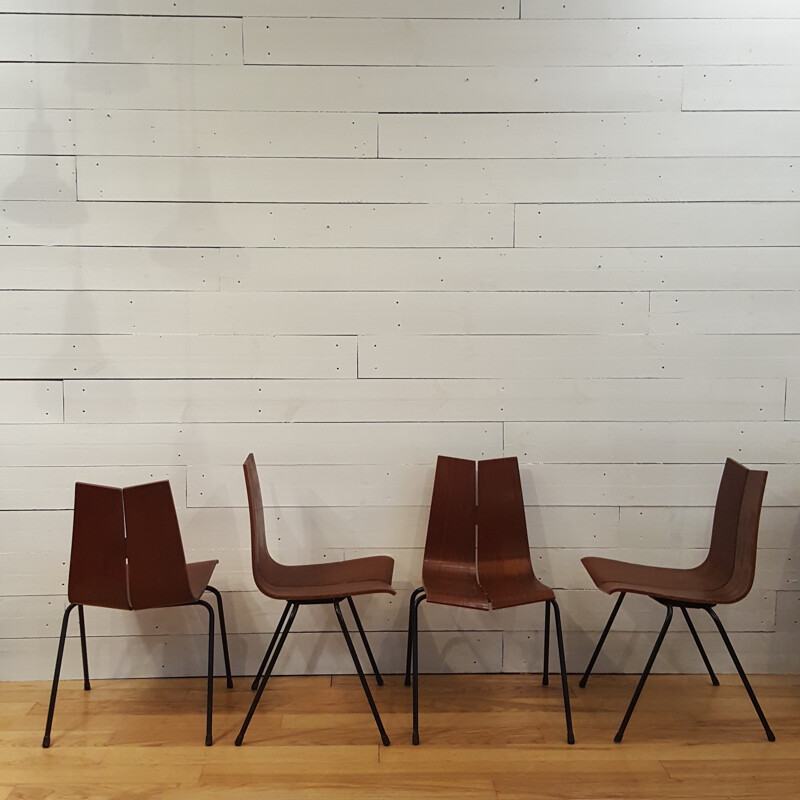 Set of 4 Horgen Glaris chairs in mahogany, Hans BELLMANN - 1950s