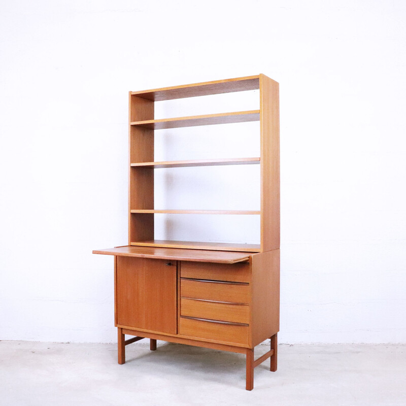 Vintage teak chest of drawers with shelves, 1960s