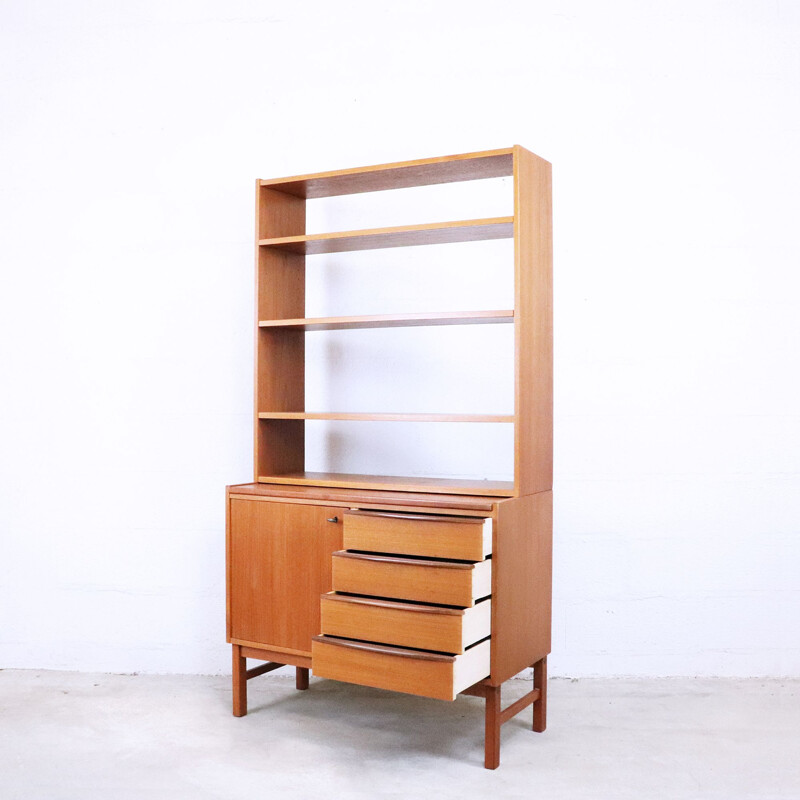 Vintage teak chest of drawers with shelves, 1960s