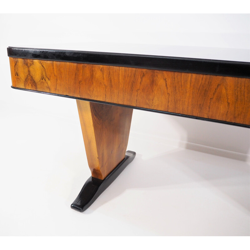 Vintage art deco walnut desk, 1940s