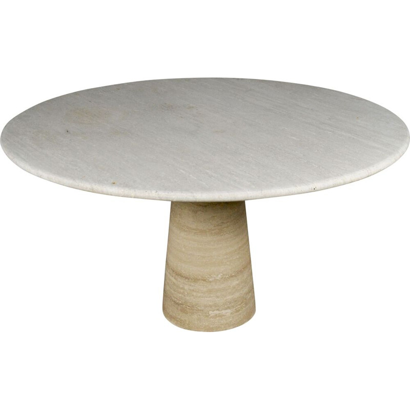 Vintage round table in travertine, 1960