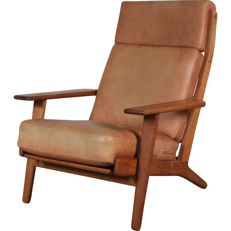 Vintage oak lounge chair  designed by Hans J. Wegner, manufactured by Getama 1950