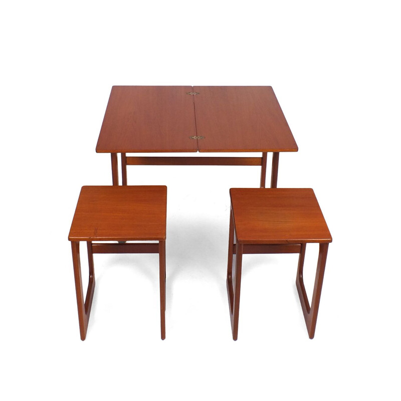 Vintage nesting tables with fold out table by McIntosh