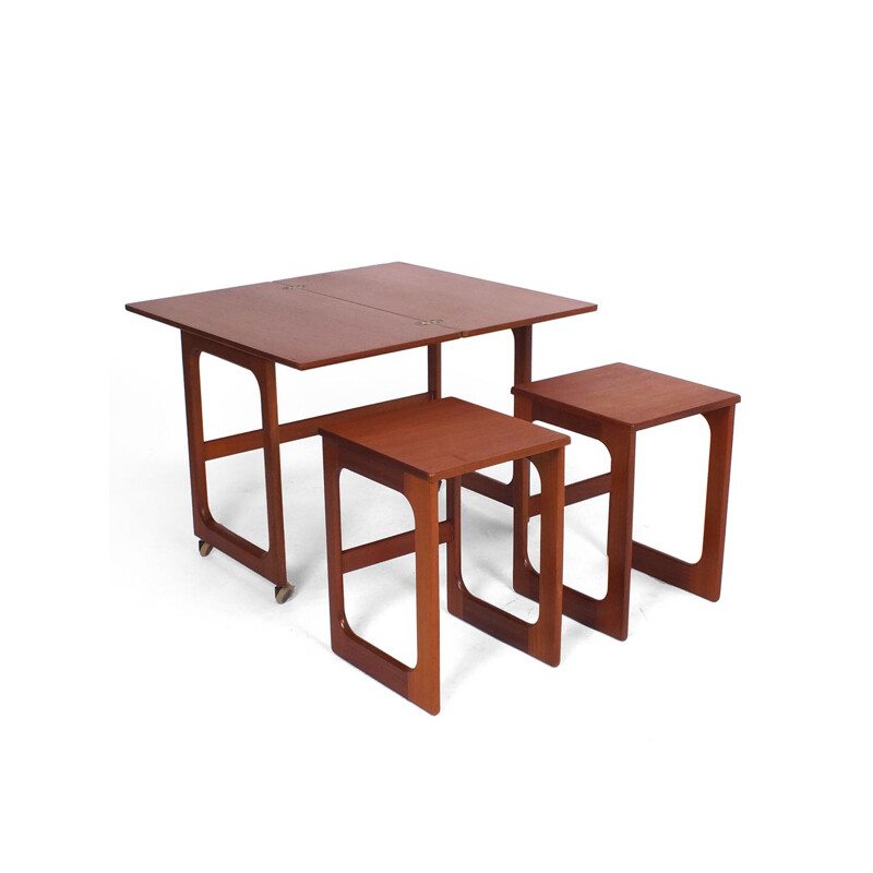 Vintage nesting tables with fold out table by McIntosh