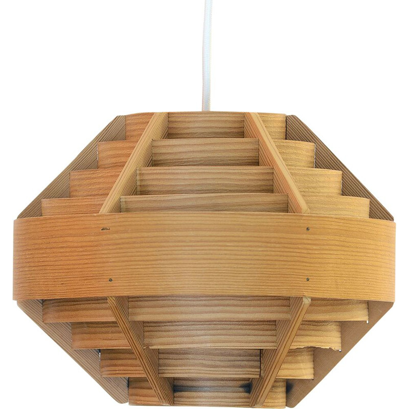 Vintage pine pendant light T510 "Glade" by Hans-Agne Jakobsson for Ellysett AB, Sweden, 1960s