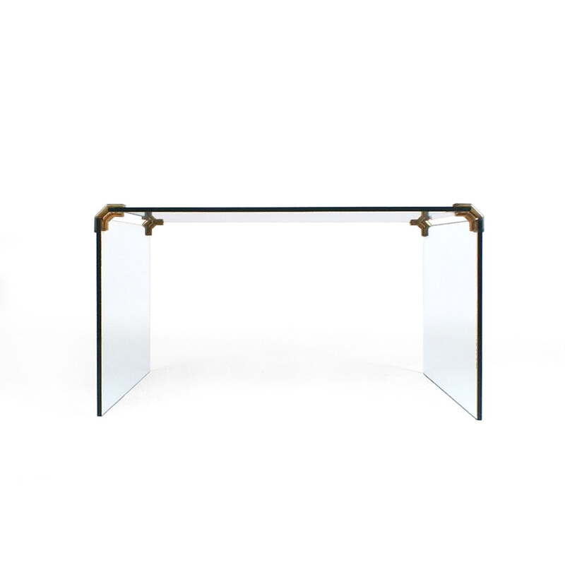 Vintage glass Hollywood Regency coffee table