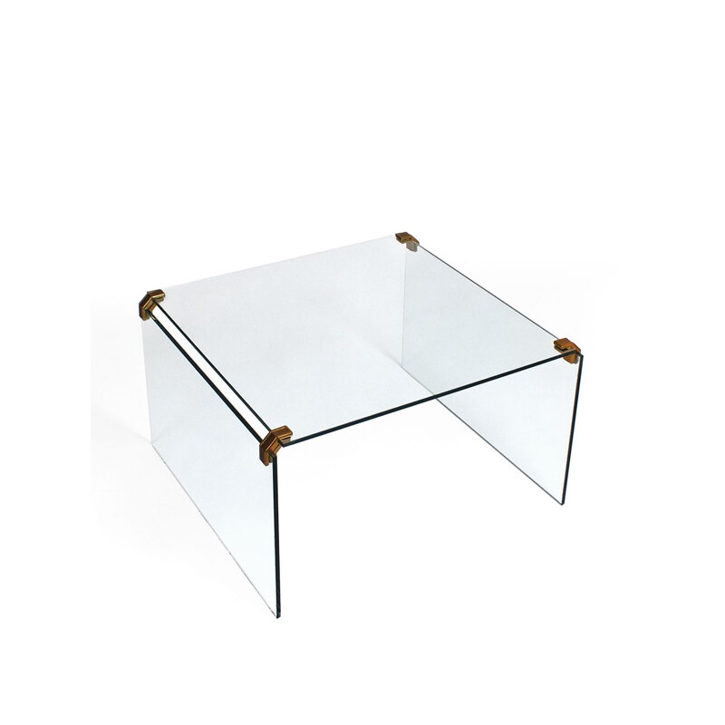 Vintage glass Hollywood Regency coffee table