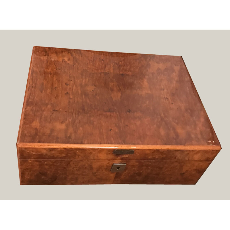 Caja de puros vintage de caoba, 1970