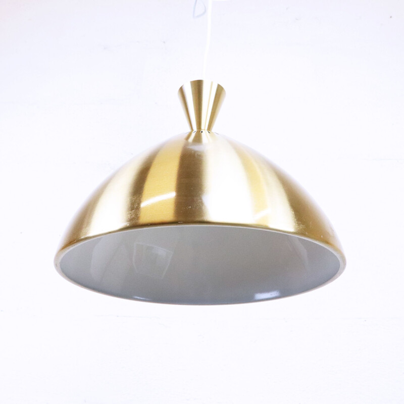 Vintage gilded metal pendant lamp, Sweden 1960