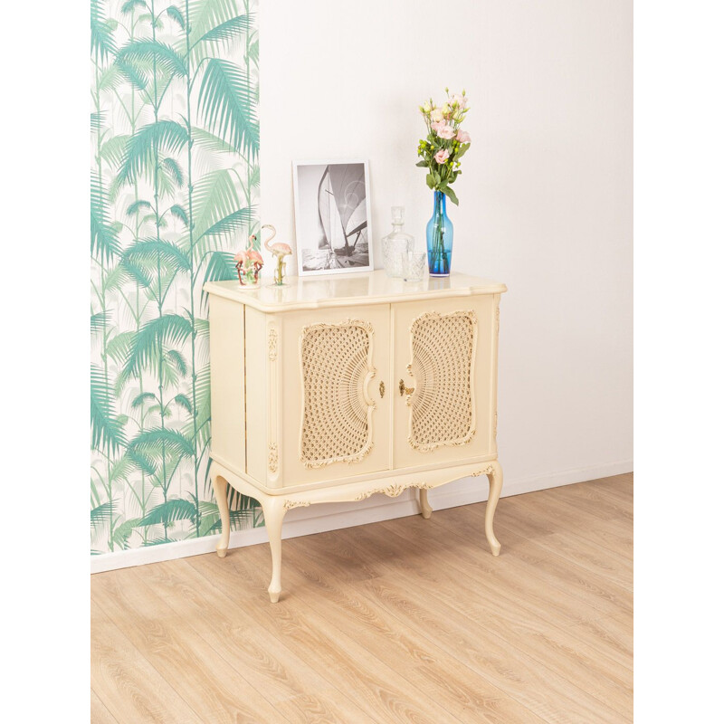 Small vintage cabinet with raffia weave, 1950