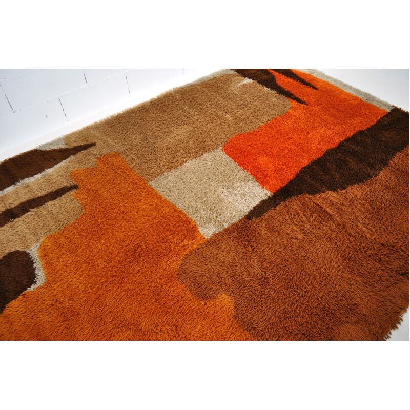 Rectangular rug with geometric designs - 1970s