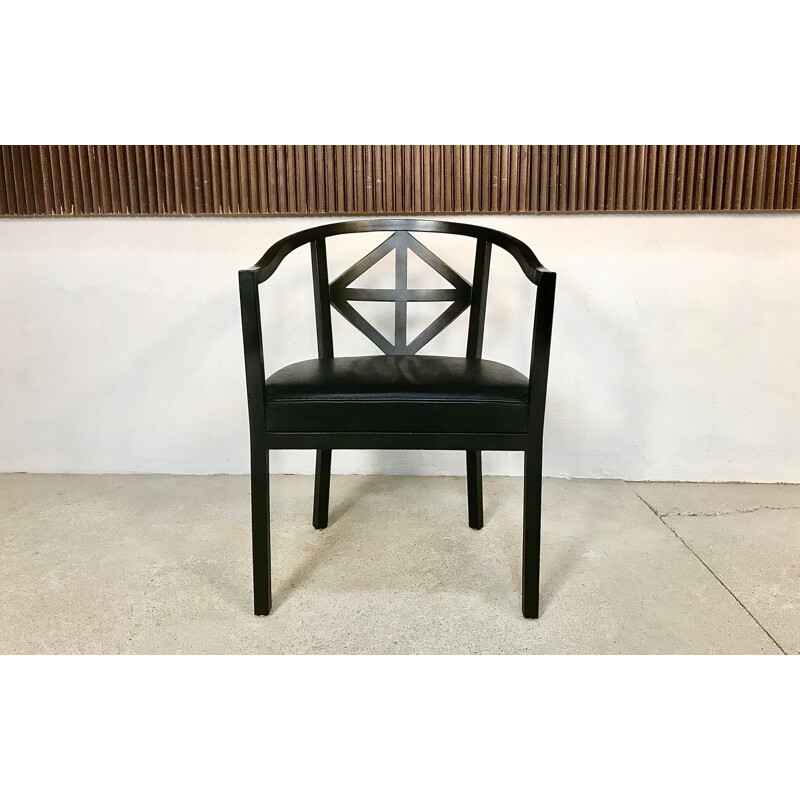 Vintage leather chair by Josef Hoffmann for Wittmann, 1980s