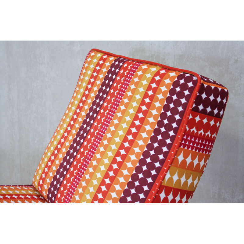 Set of 2 vintage pattern velvet armchairs, 1960s