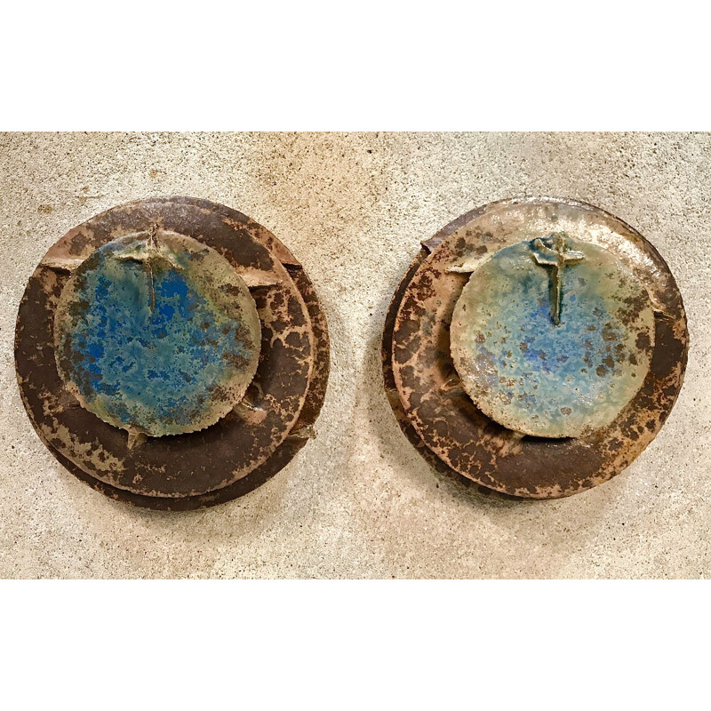 Set of 2 vintage Art wall lights, Germany, 1980s