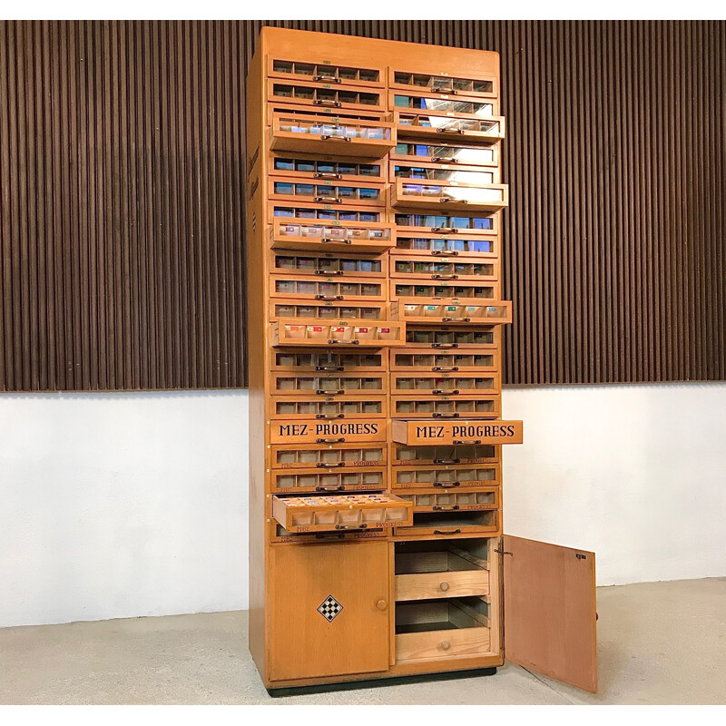 Vintage wooden and glass cabinet, Germany, 1960s