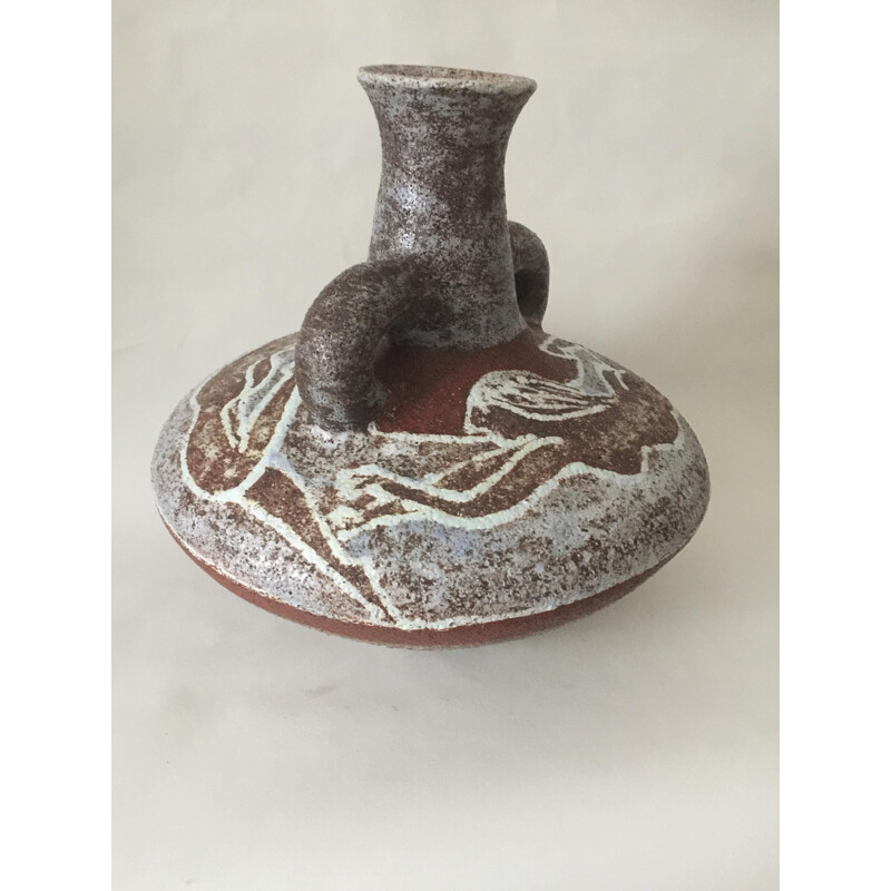 Vintage vaso de cerâmica Sirene por Accolay, 1960