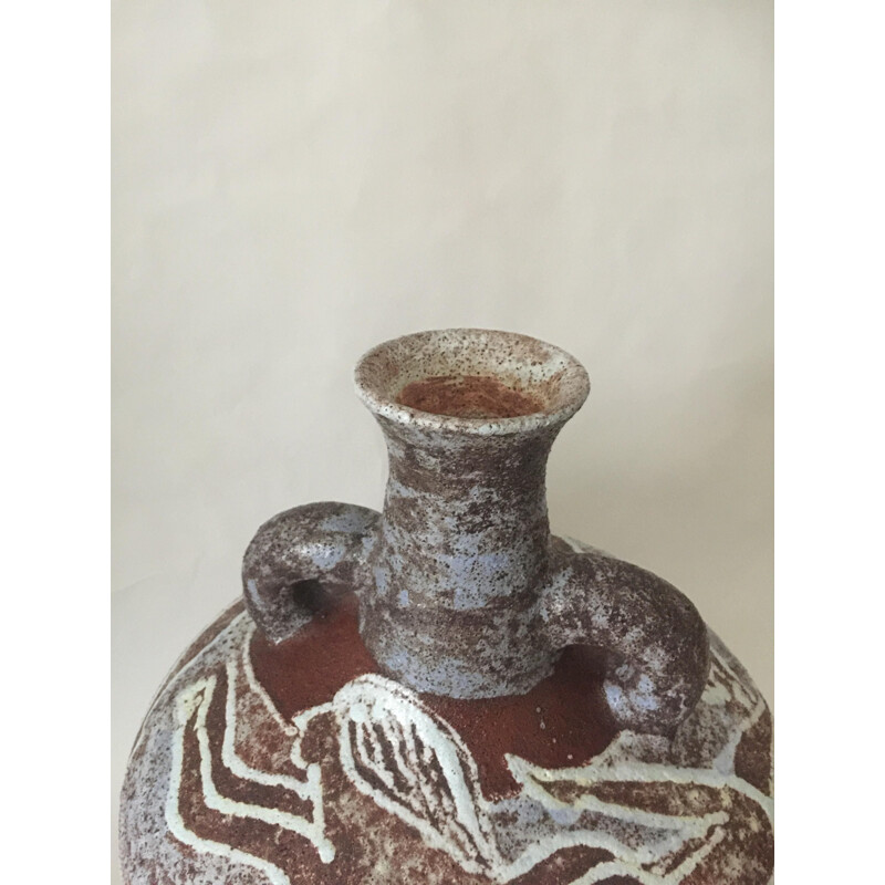 Jarrón vintage de cerámica Siren de Accolay, 1960