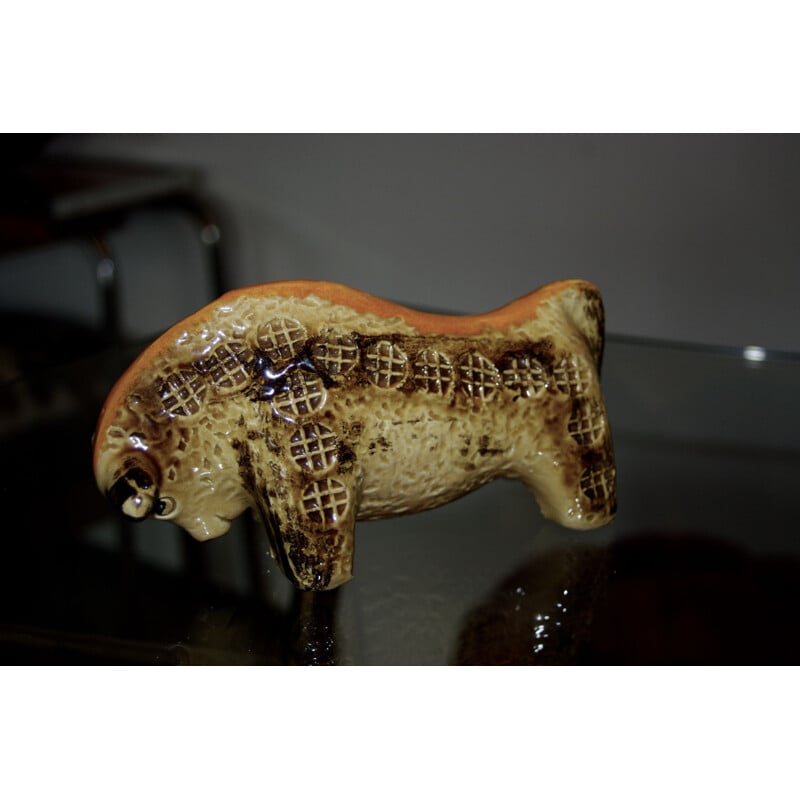 Vintage-Stier aus Keramik von Aldo Londi für Bitossi, 1970