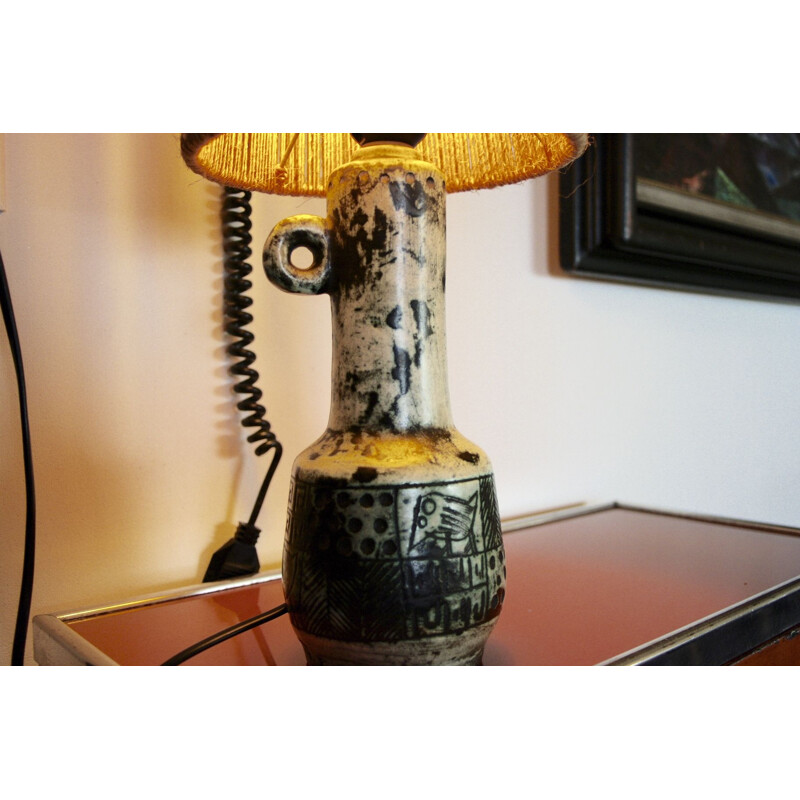Vintage ceramic table lamp by Jacques Blin, 1950s