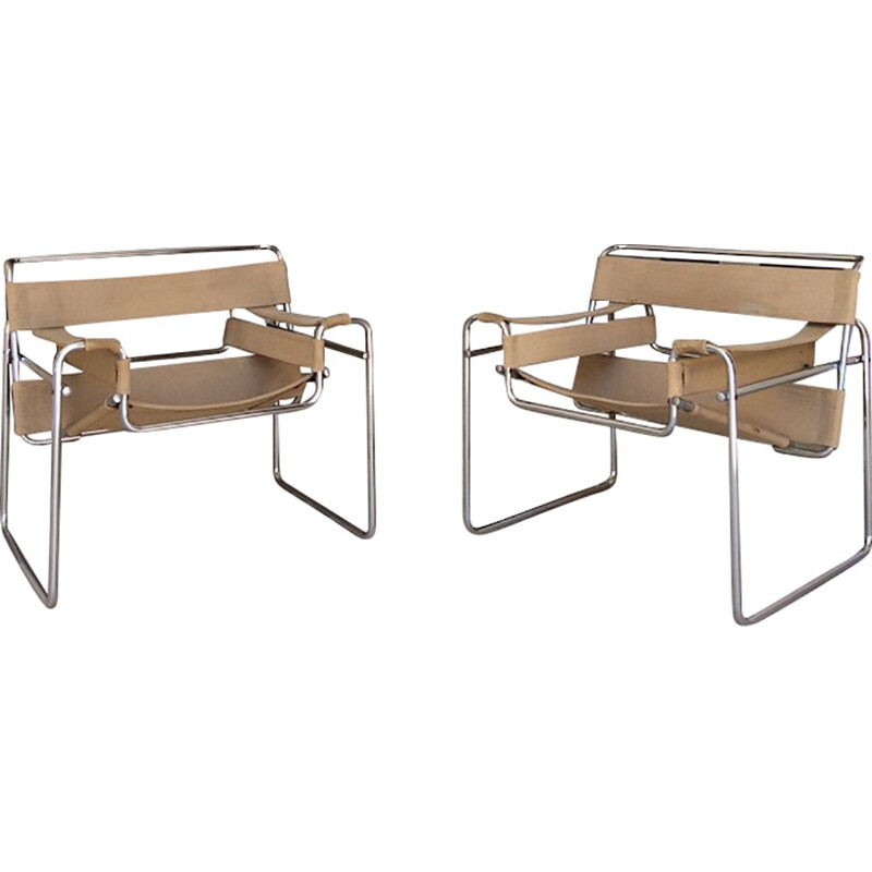 Pair of Wassily armchairs, Marcel BREUER - 1970s