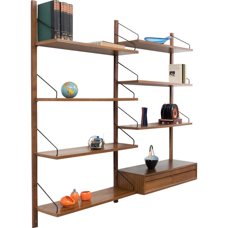 Mahogany and metal shelving system, Poul CADOVIUS - 1960