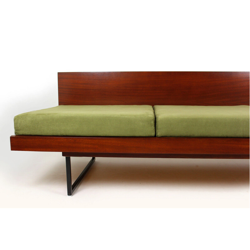 Vintage green sofa with Side Table, 1960s