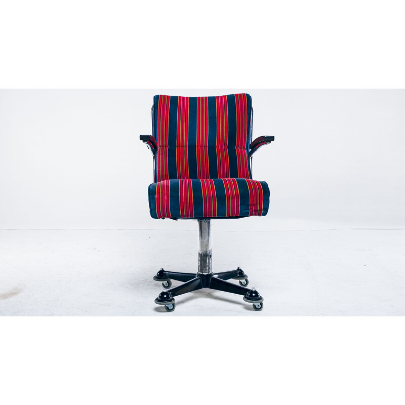 Vintage dark blue swivel chair from Mauser Werke Waldeck, 1950s