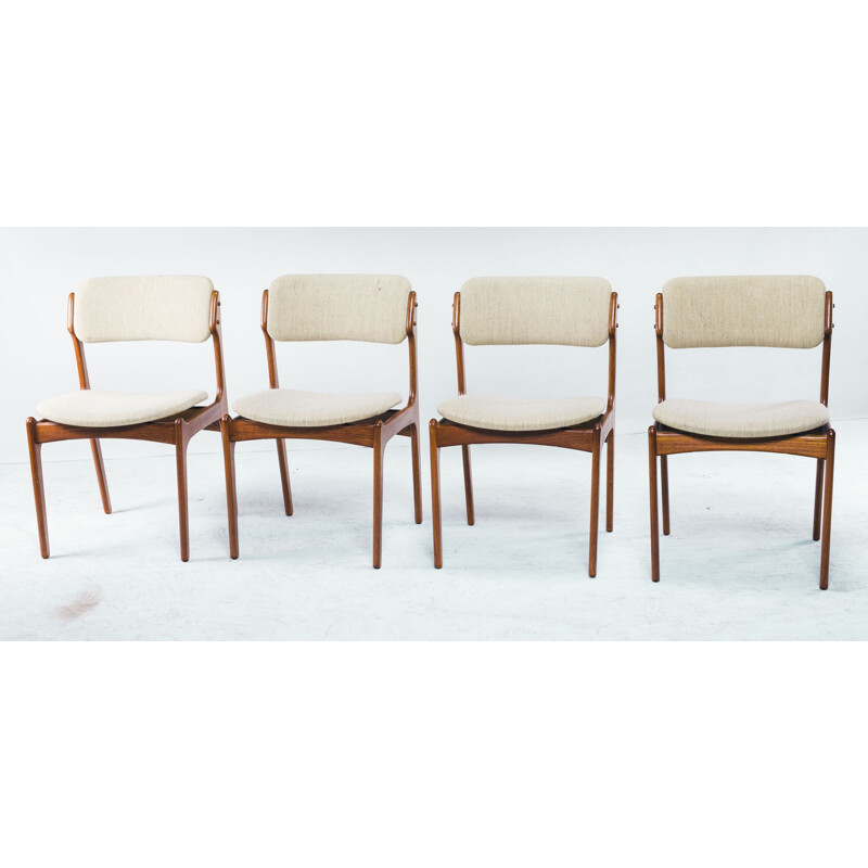 Set of 4 vintage dining chairs by Erik Buch for OD Møbler, 1970s