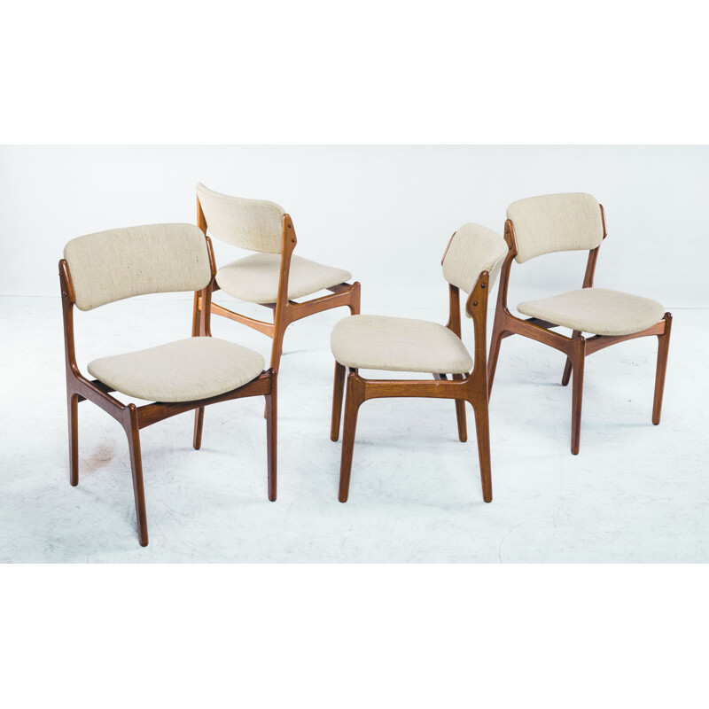 Set of 4 vintage dining chairs by Erik Buch for OD Møbler, 1970s