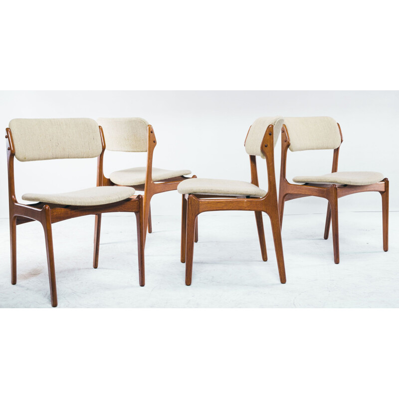 Set of 4 vintage dining chairs by Erik Buch for OD Møbler, 1970s
