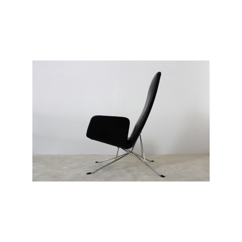 Zanotta leathear and chromed steel armchair, Alfredo HABERLI - 2000s