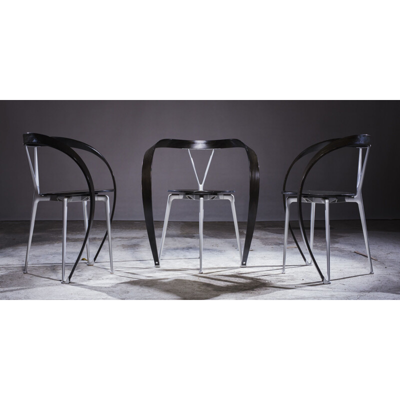 Set of 3 beechwood chairs by Andrea Branzi for Cassina, 1990s