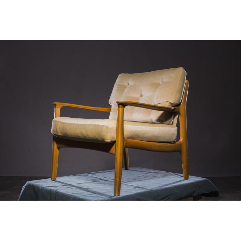 Fauteuil vintage "Easy Chair" en merisier par Eugen Schmidt pour Soloform, 1960