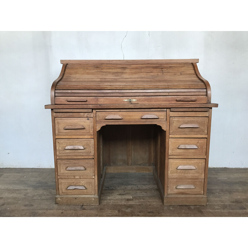 Vintage American oak desk, 1900