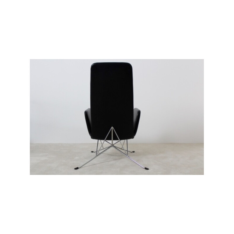 Zanotta leathear and chromed steel armchair, Alfredo HABERLI - 2000s