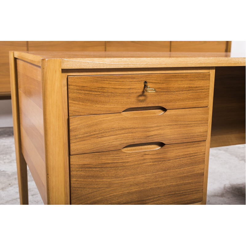 Vintage walnut desk by Wilhelm Renz, 1960s