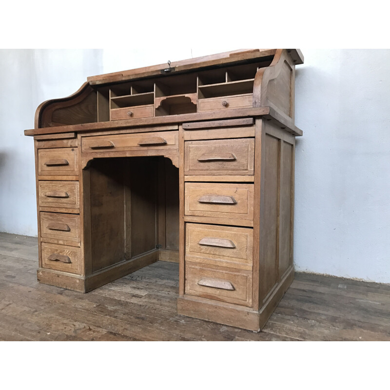 Vintage American oak desk, 1900