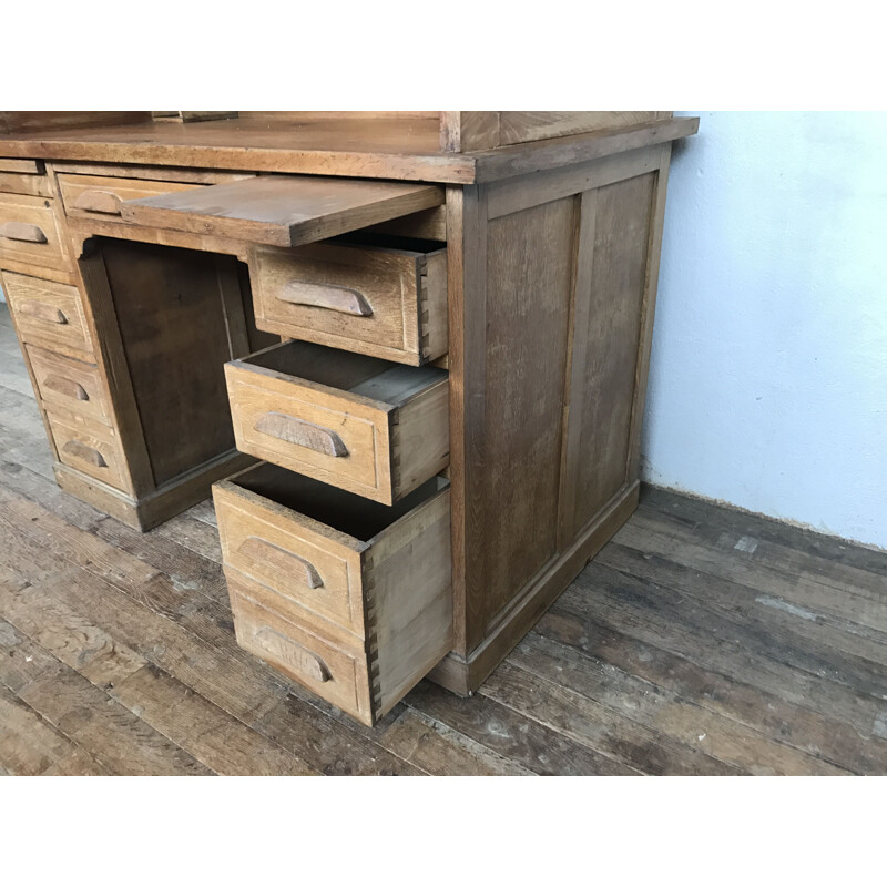 Vintage American oak desk, 1900