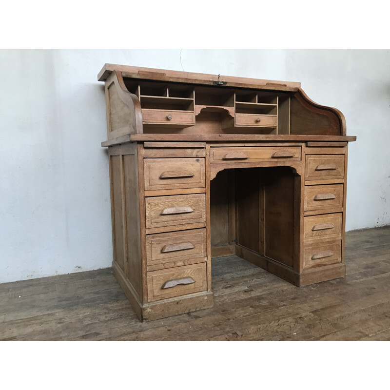 Vintage American oak desk, 1900