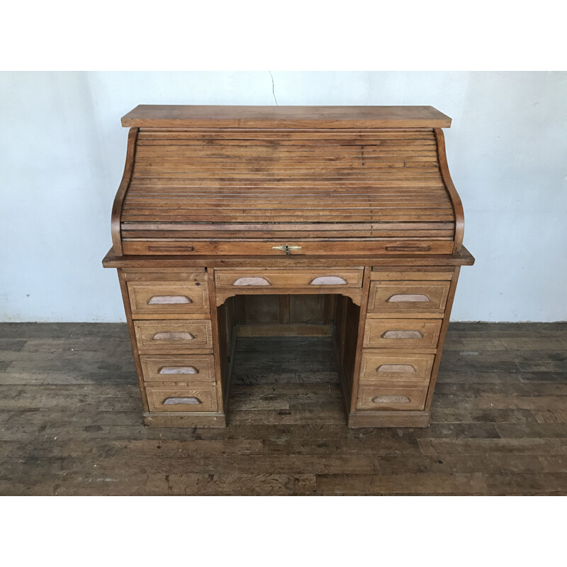 Vintage American oak desk, 1900