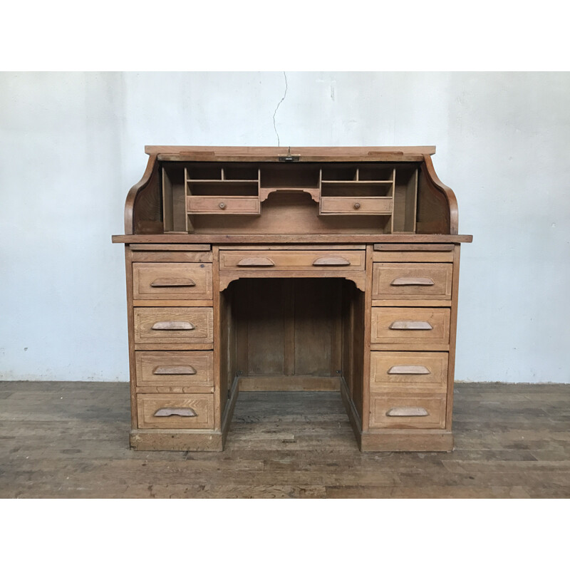 Vintage American oak desk, 1900