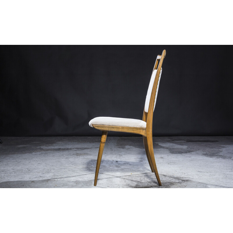 Conjunto de 4 cadeiras de madeira de cerejeira vintage, 1960,