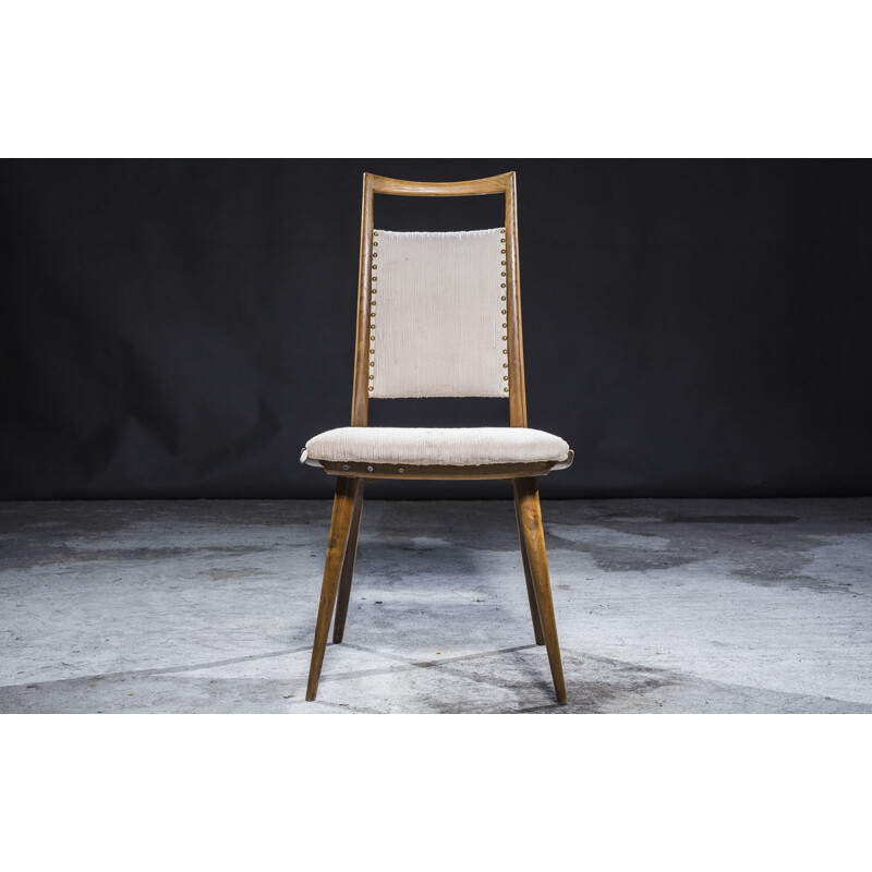 Juego de 4 sillas vintage de madera de cerezo, 1960,
